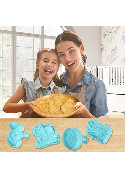 J01-4 Adet Tarzı 1 Takım Paskalya Pastası Kurabiye Kalıbı Sevimli Tavşan Yumurtası Kabartma Kalıp Paskalya Doğum Günü Partisi Dekoru Mutfak Dıy Çocuk El Yapımı Kurabiye Tavası Aracı (Yurt Dışından) indirimleri