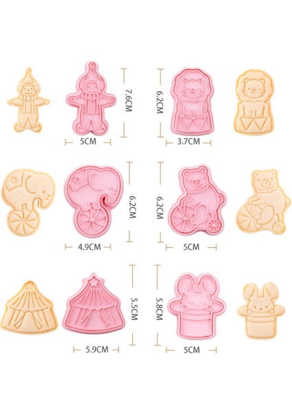 6 Adet Bir Set Stili Et Sirk Preslenebilir Damgalı Bisküvi Çerez Kesiciler Kalıp 3D Karikatür Aslan Buzlanma Plastik Pres Kalıp Kek Pişirme Araçları (Yurt Dışından) fiyatları