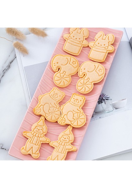 6 Adet Bir Set Stili Et Sirk Preslenebilir Damgalı Bisküvi Çerez Kesiciler Kalıp 3D Karikatür Aslan Buzlanma Plastik Pres Kalıp Kek Pişirme Araçları (Yurt Dışından) modelleri