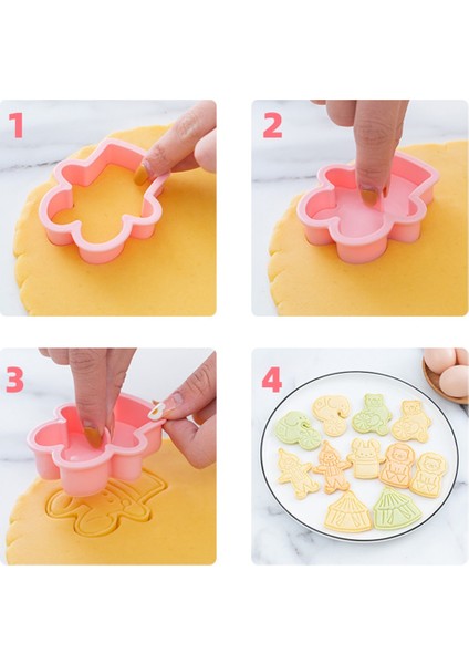 6 Adet Bir Set Stili Et Sirk Preslenebilir Damgalı Bisküvi Çerez Kesiciler Kalıp 3D Karikatür Aslan Buzlanma Plastik Pres Kalıp Kek Pişirme Araçları (Yurt Dışından) fırsatları