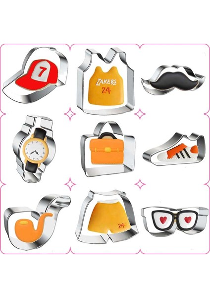 A-6 Stili Çerez Kesici Yenilik Güzel Paslanmaz Çelik Kek Kalıbı Gözlük Şapka Sakal Bıyık Şekilli Çerez Kesici Mutfak Aletleri (Yurt Dışından) modelleri