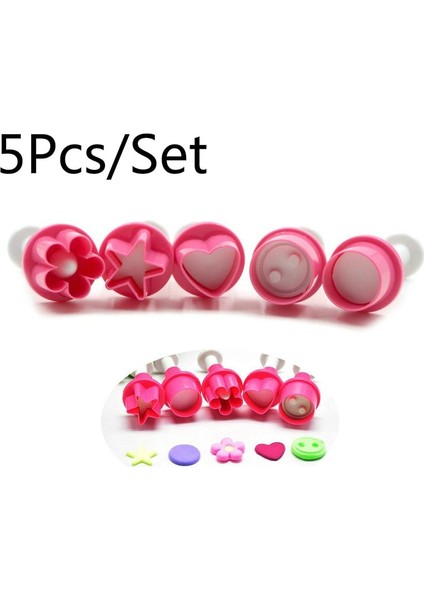 Çerez Kesici Kalp Yıldız Piston Kek Kalıbı Düğmesi Erik Bisküvi Fondan Dıy Damgalama Kalıp Sugarcraft Kek Dekorasyon Aracı (Yurt Dışından)