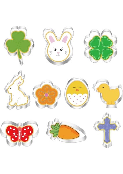 Stil K Stili Paskalya Çerez Kesici Paslanmaz Çelik Kalıp Çiçek Kelebek Civciv Havuç Yumurtası Bunny Yüz Tavşan Lale Paskalya Kesici Fondan Kalıp (Yurt Dışından) fiyatları