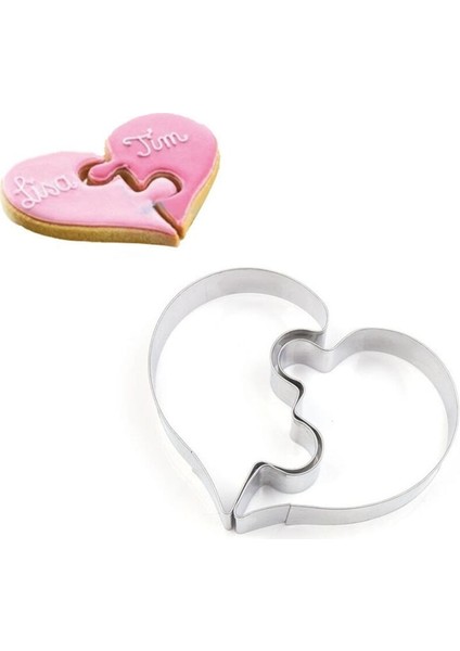Sol Stil Kalp Kurabiye Kalıpları Sol Sağ Kalp Şeklinde Kurabiye Kesici Komik Aşk Düğün Bulmacalar Romantik Kurabiye Kalıbı Bisküvi Damgası (Yurt Dışından) modelleri