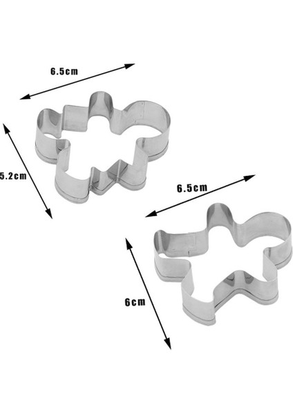 2 Adet Tarzı Et Paslanmaz Çelik Gingerbread Lover Kalıpları Çerez Kesici Alaşım Bisküvi Pişirme Kalıpları Mutfak Kek Dekorasyon Araçları (Yurt Dışından)