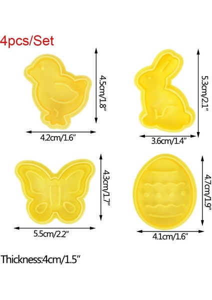 Açık Sarı Stil 1 Takım Paskalya Kurabiye Kalıbı Sevimli Çocuk El Yapımı Tavşan Kelebek Yumurta Kek Kabartma Kalıp Mutfak Aperatif Pişirme Aracı Paskalya Partisi Dekoru (Yurt Dışından)