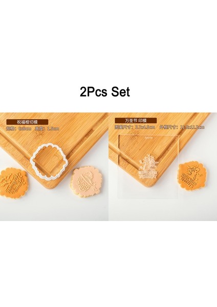 2 Adet Set E Stili Mutlu Cadılar Bayramı Hayalet Kabak Akrilik Kabartmalı Kalıp Çerez Basın Damgası Embosser Kesici Fondan Zanaat Kek Dekorasyon Araçları (Yurt Dışından)