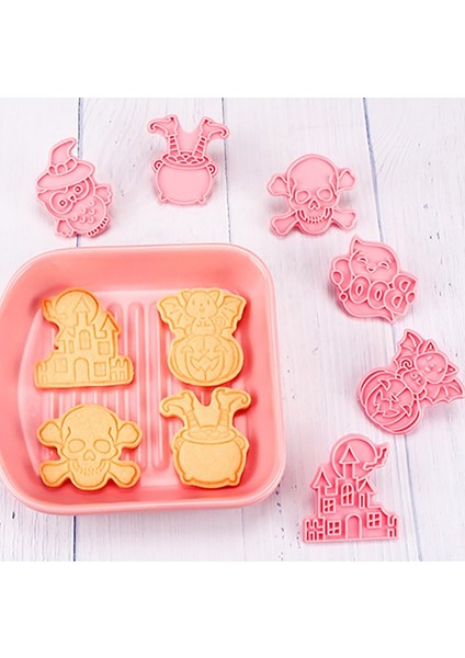 8 Adet Tarzı 6 Adet Mutlu Cadılar Bayramı Kurabiye Kalıbı Plastik Şeker Damgası Fondan Kek Kalıbı Karikatür Bisküvi Kurabiye Kesiciler Kurabiye Dekorasyon Araçları (Yurt Dışından) modelleri