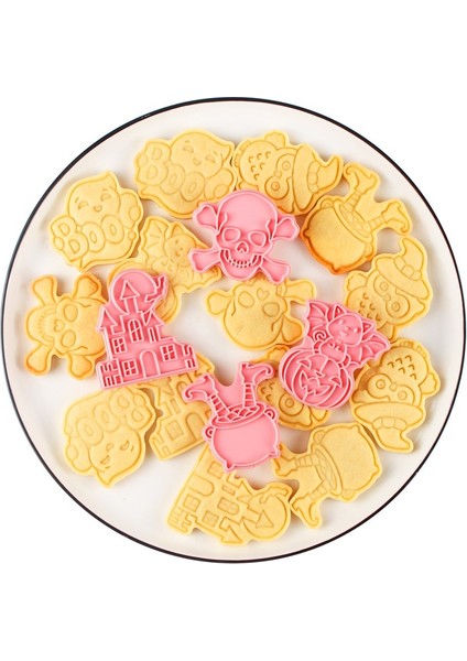 8 Adet Tarzı 6 Adet Mutlu Cadılar Bayramı Kurabiye Kalıbı Plastik Şeker Damgası Fondan Kek Kalıbı Karikatür Bisküvi Kurabiye Kesiciler Kurabiye Dekorasyon Araçları (Yurt Dışından) indirimleri
