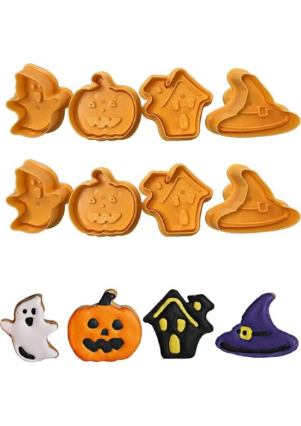 Cadılar Bayramı Stili Için Bir Umpkin Hayalet Kurabiye Kalıbı 3D Cadılar Bayramı Tema Plastik Bisküvi Damga Piston Kesici Dıy Fondan Çikolata Kalıp Pişirme Araçları (Yurt Dışından)