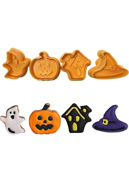 Cadılar Bayramı Stili Için Bir Umpkin Hayalet Kurabiye Kalıbı 3D Cadılar Bayramı Tema Plastik Bisküvi Damga Piston Kesici Dıy Fondan Çikolata Kalıp Pişirme Araçları (Yurt Dışından) fiyatları