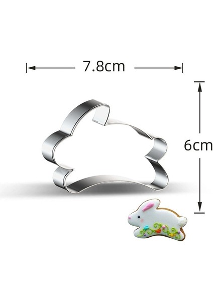 No.20 Tarzı Maymunlar Tavşan Paslanmaz Çelik Kalıp Paskalya Yumurtası Kalıp Mutfak Eşyaları 3D Çerez Kesici Dıy Pişirme Dekor Pasta Modelleme Araçları (Yurt Dışından)
