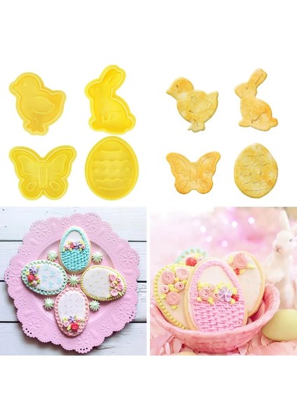 Açık Sarı Stil 1 Takım Paskalya Kurabiye Kalıbı Sevimli Çocuk El Yapımı Tavşan Kelebek Yumurta Kek Kabartma Kalıp Mutfak Aperatif Pişirme Aracı Paskalya Partisi Dekoru (Yurt Dışından) fırsatları
