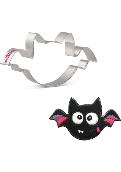 Kenıao Halloween Yarasa Kurabiye Kesici x 8 cm Bisküvi Fondan Ekmek Sandviç Kalıbı - Paslanmaz Çelik - Janka Tarafından (Yurt Dışından)