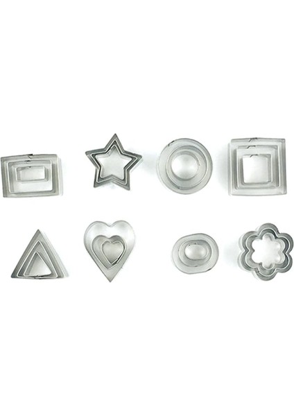 Mini Kurabiye Kesici Şekiller Seti - Pasta Hamuru Pasta Kabuğu Meyve Çiçeği Kalp Yıldızı Geometrik Şekilleri Kesmek Için 24 Küçük Kalıp (Yurt Dışından) modelleri