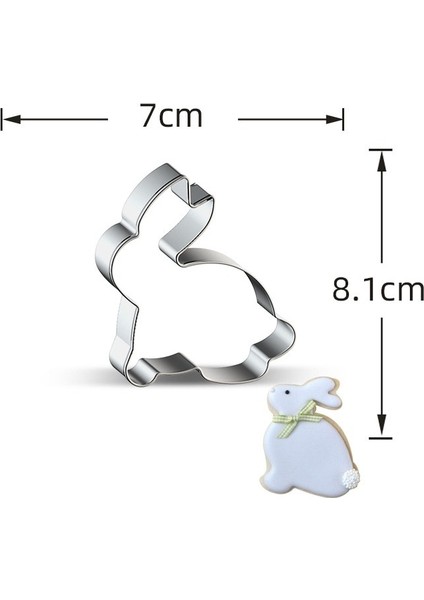 No.18 Tarzı Maymunlar Tavşan Paslanmaz Çelik Kalıp Paskalya Yumurtası Kalıp Mutfak Eşyaları 3D Çerez Kesici Dıy Pişirme Dekor Pasta Modelleme Araçları (Yurt Dışından)