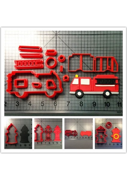 N5175 Yangın Musluğu 2 Tarzı Itfaiye Aracı Hidrantı Fondan Dekorlu Çerez Kesici Özel Yapılmış Gıda Sınıfı 3D Baskılı Pla Araçları (Yurt Dışından) modelleri