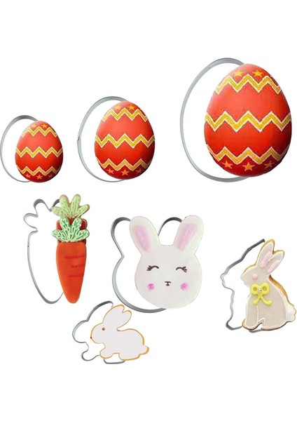 A02 Stili 1 Adet Mutlu Paskalya Yumurtası Tavşan Paslanmaz Çelik Kalıp Paskalya Yumurtası Kalıp 3D Çerez Kesici Dıy Pişirme Dekor Pasta Modelleme Araçları (Yurt Dışından) modelleri