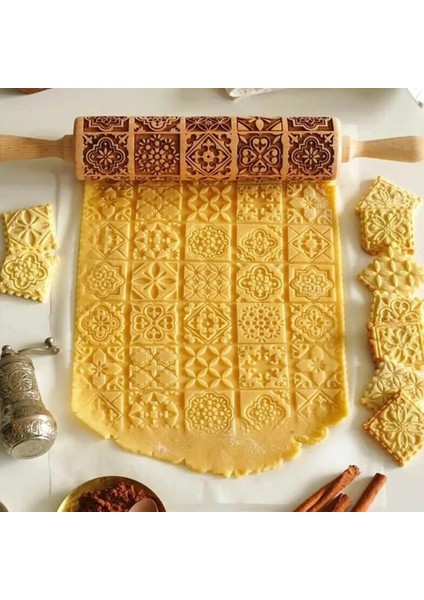 Bir Stil Noel Yuvarlanan Kaya Kar Tanesi Elk Ahşap Yuvarlanan Kabartma Pişirme Kurabiye Bisküvi Fondan Kek Desenli Rulo 35*5cm (Yurt Dışından) indirimleri