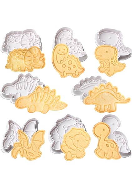 4 Adet B Tarzı Et Dinozor Şekli Çerez Kesiciler Plastik 3D Karikatür Bisküvi Kalıp Çerez Damgası Mutfak Pişirme Pasta Bakeware (Yurt Dışından) modelleri