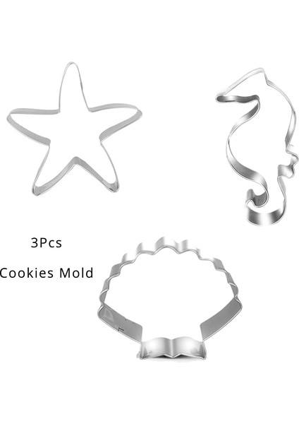 3 Adet-B Tarzı 3 Adetlot Okyanus Denizatı Denizyıldızı Kurabiye Kesici Kalıp Deniz Altında Deniz Kızı Doğum Günü Partisi Dekorasyon Dıy Kek Bisküvi Pişirme Aracı (Yurt Dışından)