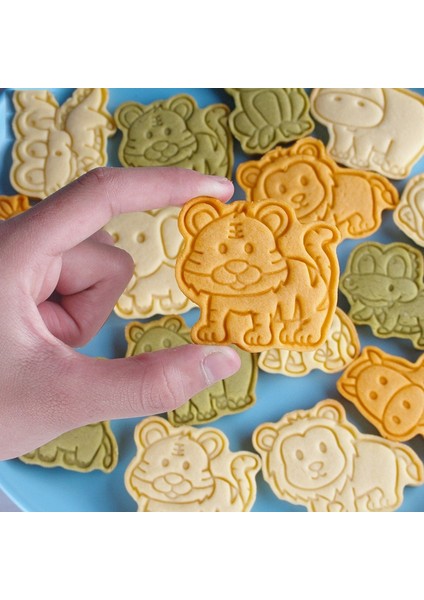 8 Adet B Tarzı Et Hayvan Çerez Kesiciler Bisküvi Fondan Kesici Plastik Pişirme Kalıbı Dıy Pasta Çerez Dekorasyon Araçları Kabartma Kalıp (Yurt Dışından)