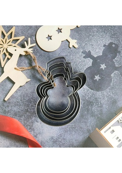Noel Baba Tarzı Mutfak Paslanmaz Çelik Kar Tanesi Noel Zencefilli Kurabiye Adam Çerez Kesiciler Seti Bisküvi Kalıp Pişirme Araçları Noel Dekor (Yurt Dışından)