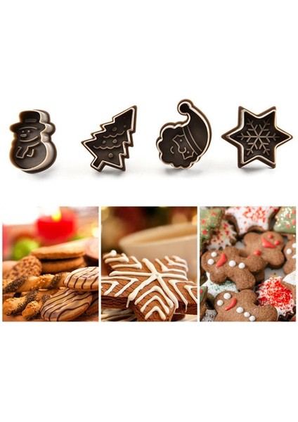 4 Adet Gri Stil 4 Adet Dıy Noel Ağacı Kardan Adam Plastik Pişirme Kalıp Mutfak Bisküvi Kurabiye Kesici Pasta Piston Fondan Kek Dekorasyon Araçları (Yurt Dışından) fiyatları