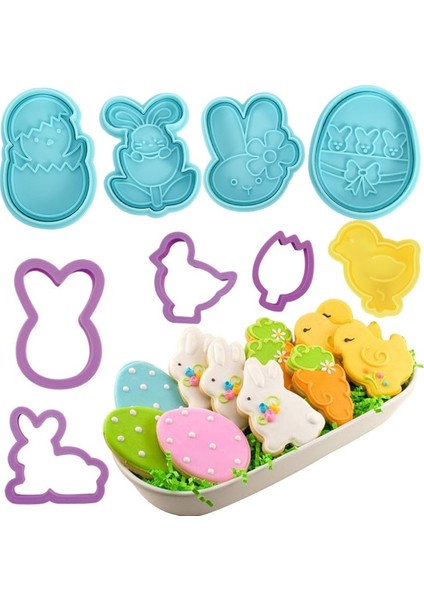 B02 Stili Paskalya Kurabiye Kalıbı Hayvan Tavşan Yumurtaları Fondan Bisküvi Kesici Ev Bahar Paskalya Günü Partisi Için Kek Dekor Dıy Pişirme Aracı (Yurt Dışından) fiyatları