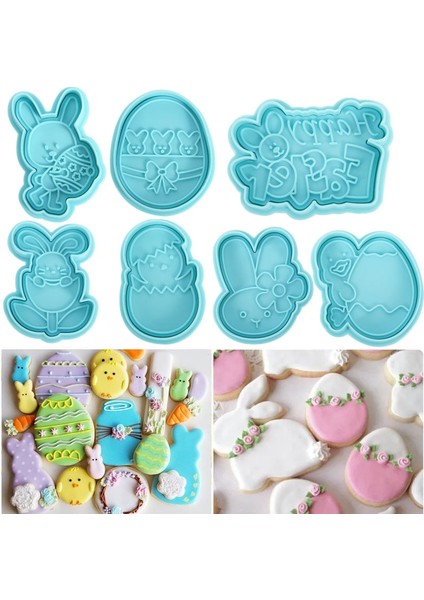 B02 Stili Paskalya Kurabiye Kalıbı Hayvan Tavşan Yumurtaları Fondan Bisküvi Kesici Ev Bahar Paskalya Günü Partisi Için Kek Dekor Dıy Pişirme Aracı (Yurt Dışından) fırsatları