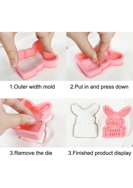 Mutlu Paskalya Tarzı Ack Paskalya Çerez Kesiciler Karikatür Tavşan Plastik Bisuit Kalıp Fondan Çikolata Damga Kalıp Ev Mutfak Pişirme Pasta Araçları (Yurt Dışından) indirimleri