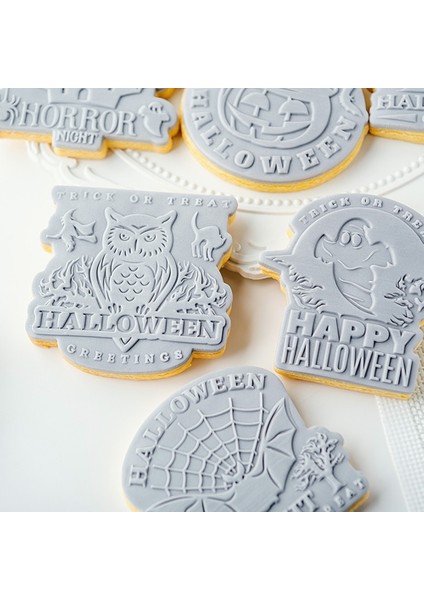 P Stili Cadılar Bayramı Kek Çerez Kesici Kalıp Basın Damgası Embosser Kesici Akrilik Fondan Şeker Zanaat Kek Kesici Cadılar Bayramı Pişirme Dekor Için (Yurt Dışından) modelleri