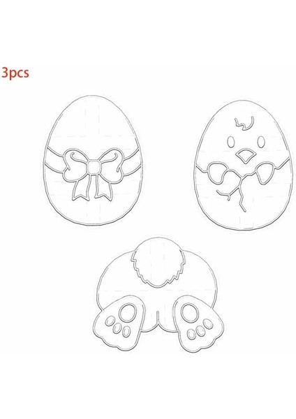 Gösterilen Stil Olarak 3 Adet Karikatür Paskalya Yumurtası Kurabiye Kabartma Kalıp Sevimli Tavşan Civciv Şekilli Fondan Buzlanma Bisküvi Kesme Kalıp Seti Pişirme Kek Dekorasyon Aracı (Yurt Dışından)