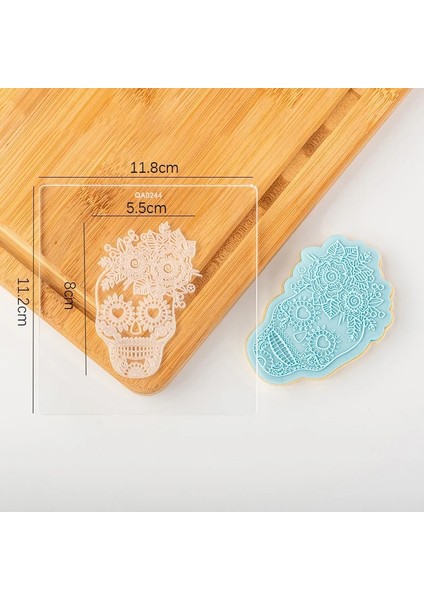 C Damga Stili Kek Dekorasyon Aracı Kafatası Kafa Kurabiye Damgası Kalıp Cadılar Bayramı Çiçek Fondan Kalıp Çerez Kesici Damga Ölülerin Günü Için Embosser (Yurt Dışından)