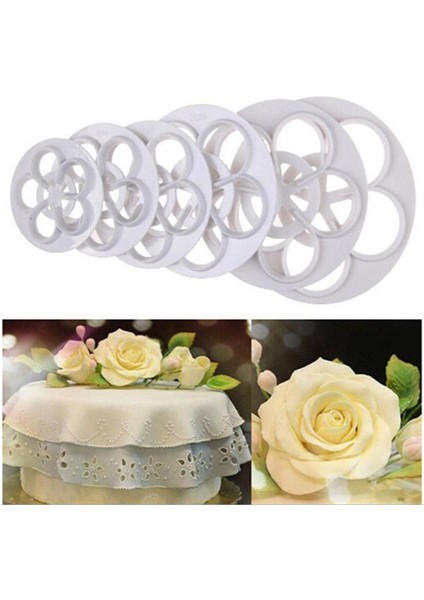 Beyaz Stil Et Gül Çiçek Petal Şekli Pistonlar Kesiciler Dekorasyon Araçları Kek Sugarcraft Fondan Çerezler Şekerleme Araçları (Yurt Dışından) fiyatları