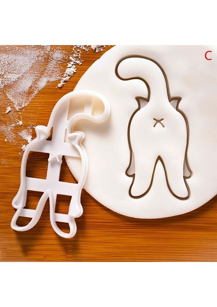 B Tarzı Kedi Çerez Kesiciler Kalıp Sevimli Kedi Popo Şekli Dıy Bisküvi El Kalıp Noel Çerez Damga Kesiciler Bakeware Pişirme Araçları (Yurt Dışından) fırsatları