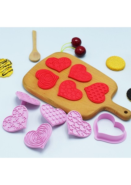 Bir Set Stili Reative Kalp Şeklinde Çerez Kesici Set Aşk Dıy Sevgililer Günü Bisküvi Kalıp Pişirme Araçları Kek Dekorasyon Kalıp Mutfak (Yurt Dışından) fiyatları