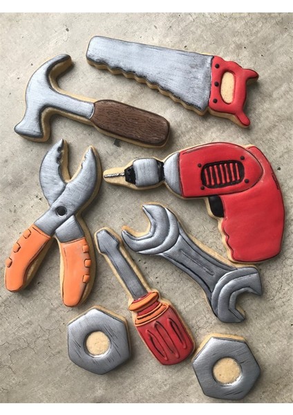 Ingiliz Anahtarı Stili Kenıao Araçları Işçi Bayramı Için Kurabiye Kesici - Çekiç, Ingiliz Anahtarı, Testere - Babalar Günü Bisküvi Fondan Ekmek Kalıbı - Paslanmaz Çelik (Yurt Dışından) modelleri