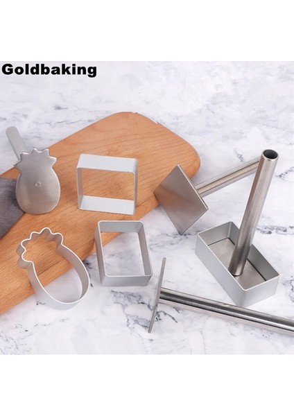 Büyük Dikdörtgen Tarzı Alüminyum Çerez Kesici Basın Damgalı Ananaslı Kek Kesici Kalıp 2 Parça Set (Yurt Dışından) modelleri