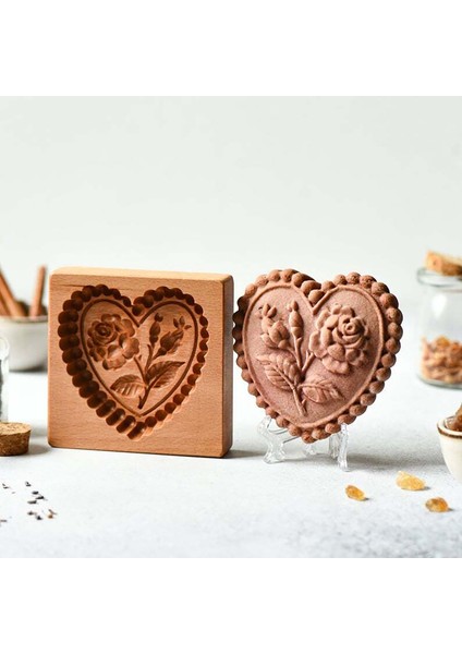 E Stili Ahşap Kurabiye Kalıbı Kesici 3D Fondan Kek Mooncake Pişirme Kalıpları Dıy Çerez Dekorasyon Araçları Mutfak Aksesuarları (Yurt Dışından) fırsatları