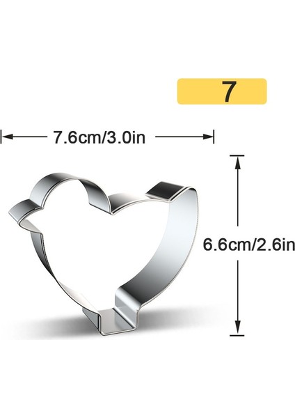 No.7 Tarzı 1 Parça Paslanmaz Çelik Kurabiye Kesiciler Paskalya Bisküvi Kalıbı Tavşan Mutfak Kek Pişirme Pasta Araçları (Yurt Dışından)