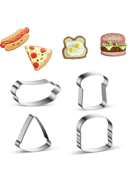 Ekmek Tarzı Atisserie Hamburger Pizza Hot Dog Fondan Kek Dekor Aracı Paslanmaz Çelik Çerez Kesici Metal Bisküvi Kalıp Pastane (Yurt Dışından) fiyatları