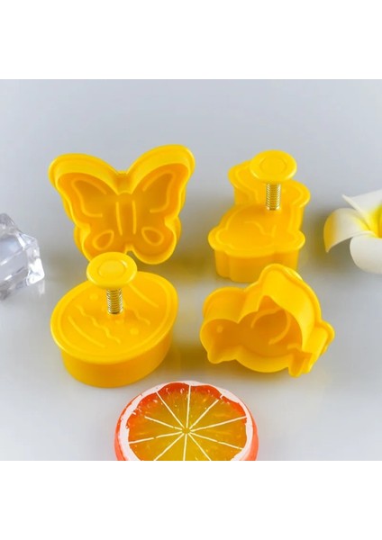 Sarı Stil 4 Adet Paskalya Tavşanı Yumurta Bisküvi Kesiciler Plastik Çerez Kesici Parti Kek Dıy Malzemeleri 3D Karikatür Tavşan Kalıpları Pişirme Araçları (Yurt Dışından) modelleri