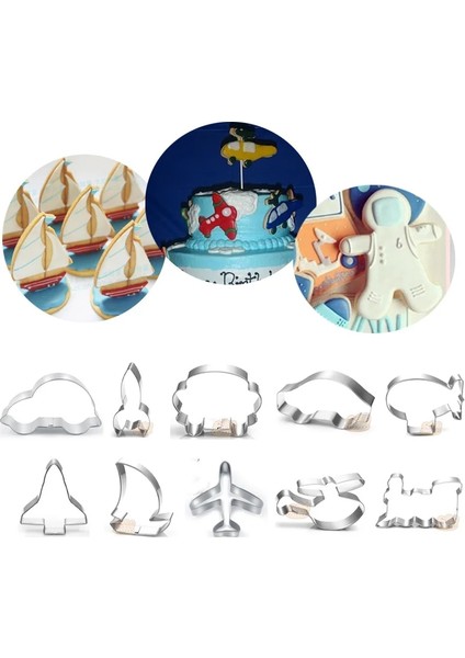 Kabak Araba Tarzı Ulaşım Tekne Araba Uçak Paslanmaz Çelik Çerez Kesici Çocuk Partisi Bisküvi Kalıp Fondan Kek Pasta Dekoru Pasta Aracı (Yurt Dışından)