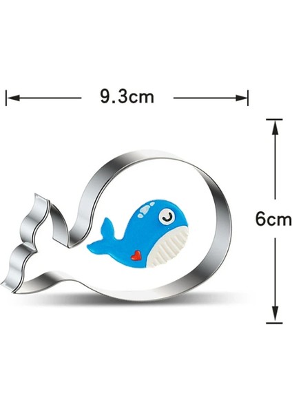 Yunus Tarzı Ookware Pastane Okyanus Balık Dolrab Çerez Kesici Metal Bisküvi Kalıbı Fondan Kek Dekor Araçları Pasta Yemek Barı (Yurt Dışından)