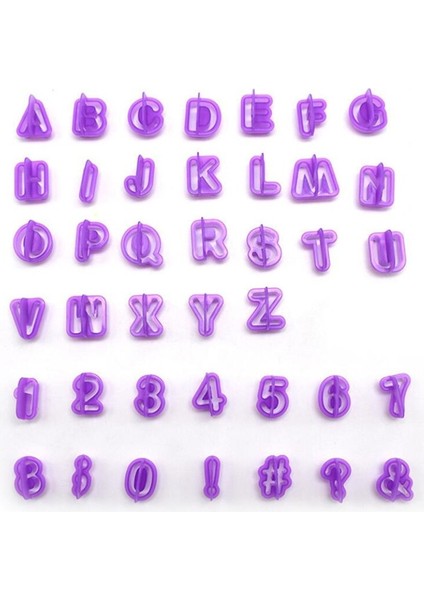 40 Adet Tarzı Et Mor Alfabe Numarası Karakter Mektup Çerez Kesici Seti Fondan Kek Bisküvi Pişirme Kalıp Dıy Kek Dekorasyon Araçları (Yurt Dışından)