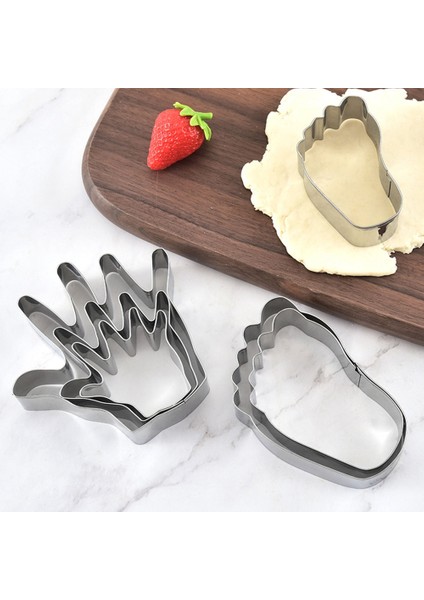 Bir Stil 3pcset Paslanmaz Çelik Palm Ayak Izi Kurabiye Kesici Bisküvi Kek Kalıbı Pasta Kek Formu Mutfak Pişirme Dekorasyon Aracı (Yurt Dışından) fiyatları