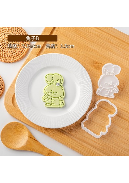 E2622 Stili Karikatür Paskalya Tavşanı Yumurta Bisküvi Kalıbı Yeni Fondan Çerez Kesici Dıy 3D Çerez Basın Damga Pasta Şeker El Sanatları Pişirme Aracı (Yurt Dışından)
