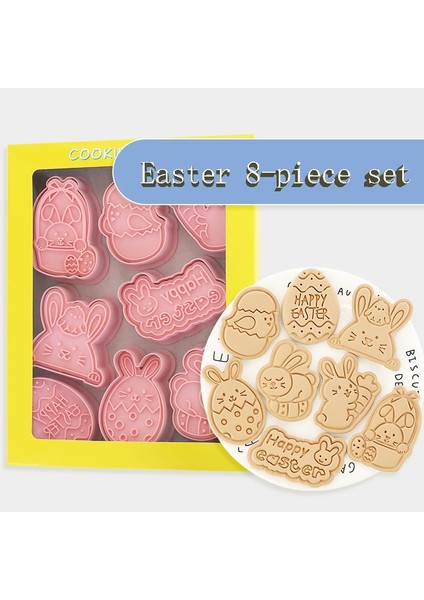 Et Paskalya Kurabiye Kesiciler 3D Tavşan Yumurta Karikatür Preslenebilir Bisküvi Kalıp Mutfak Pişirme Pasta Bakeware Aracı Paskalya Partisi (Yurt Dışından)