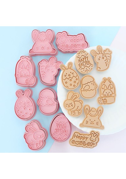 Et Paskalya Kurabiye Kesiciler 3D Tavşan Yumurta Karikatür Preslenebilir Bisküvi Kalıp Mutfak Pişirme Pasta Bakeware Aracı Paskalya Partisi (Yurt Dışından) fiyatları